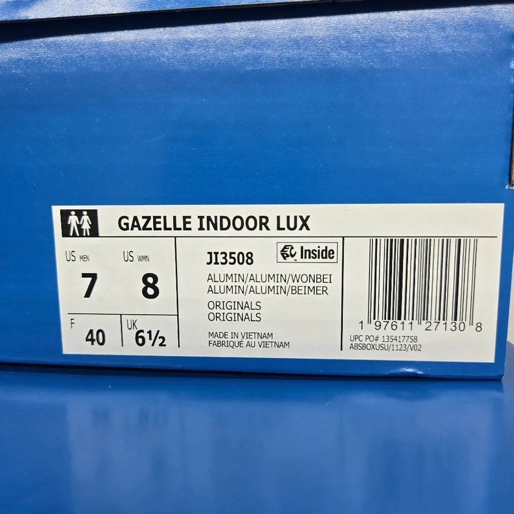 New adidas Gazelle Indoor Luxe Pack Alumina Men's Shoes Size 7